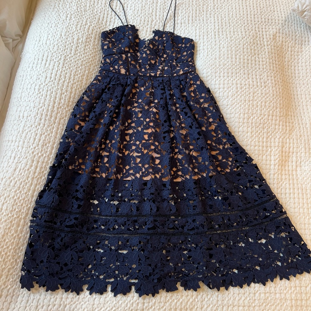 Self portrait Azaelea dress dark blue